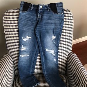 Maternity distressed boyfriend jeans